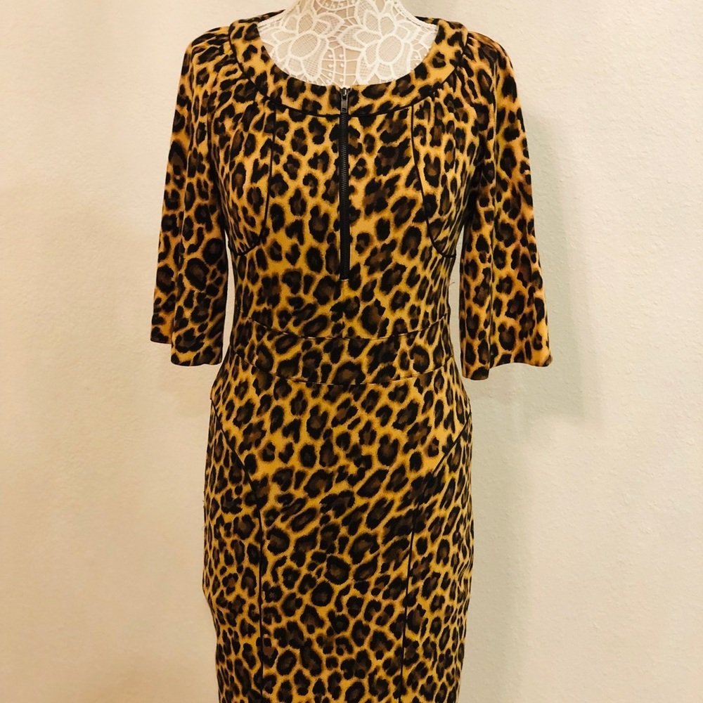 WDNY Vintage Retro Leopard Sweetheart Dress Size 6